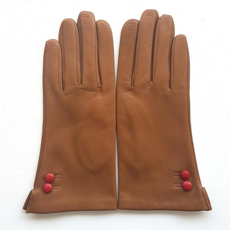 Gants femme Clémentine cuir d’agneau et soie