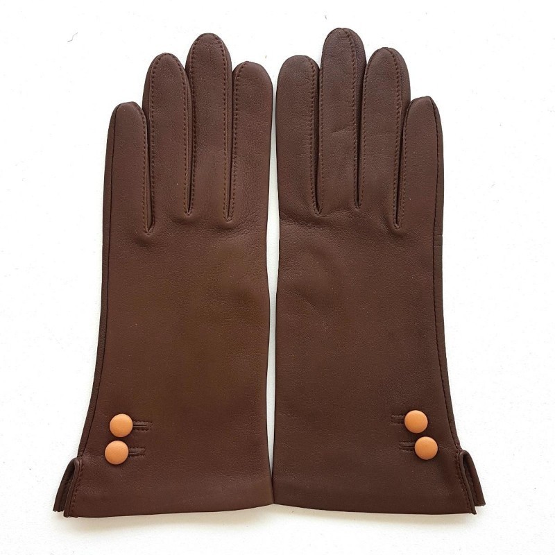 Gants femme Clémentine cuir d’agneau et soie