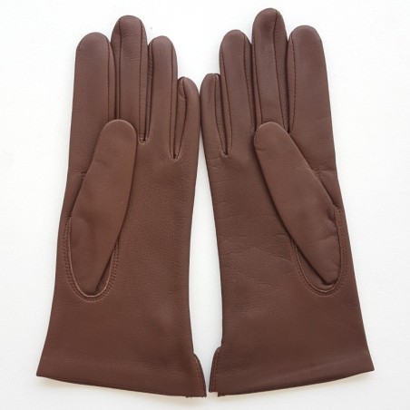 Gants femme Clémentine cuir d’agneau et soie