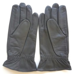 Gants en cuir d'Agneau Gris Milo Doublure en Soie.