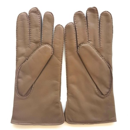 Gants en Cuir d'Agneau Sable Marc Doublure en Cachemire.