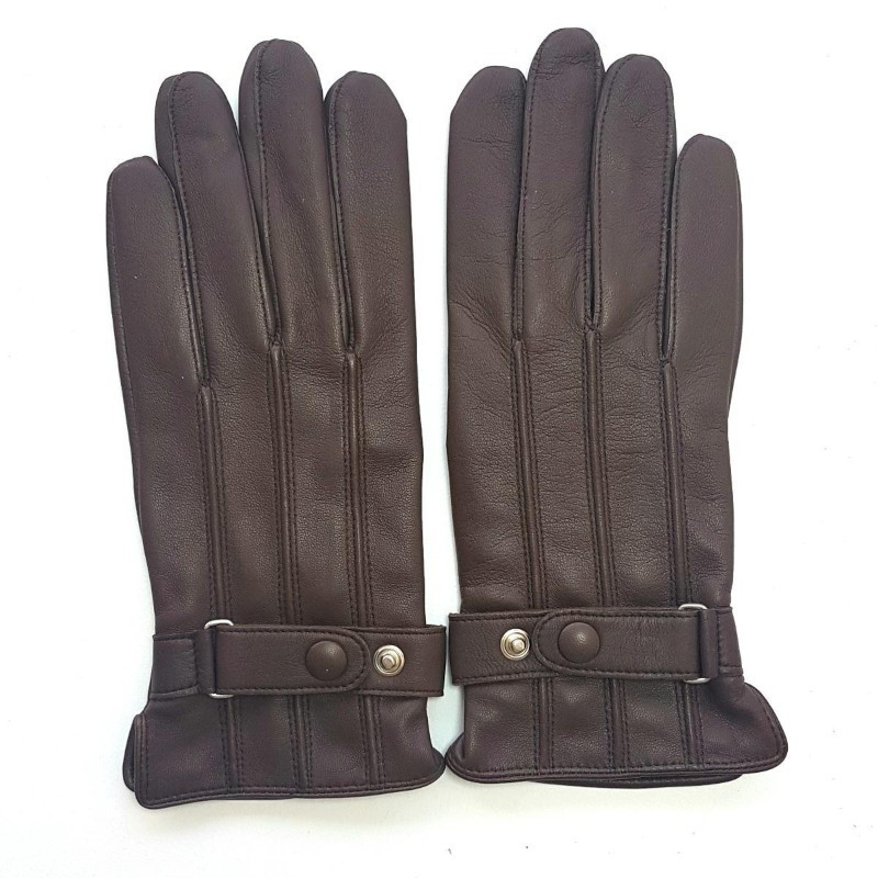 Gants homme cuir d’agneau doublés soie – Style sport chic