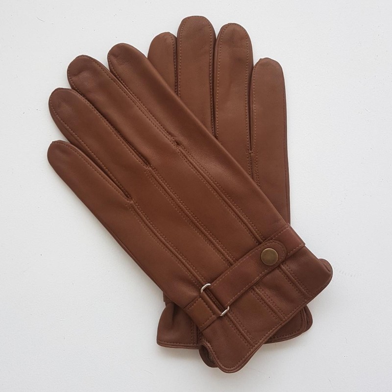 Gants homme cuir d’agneau doublés cachemire – Style sport chic