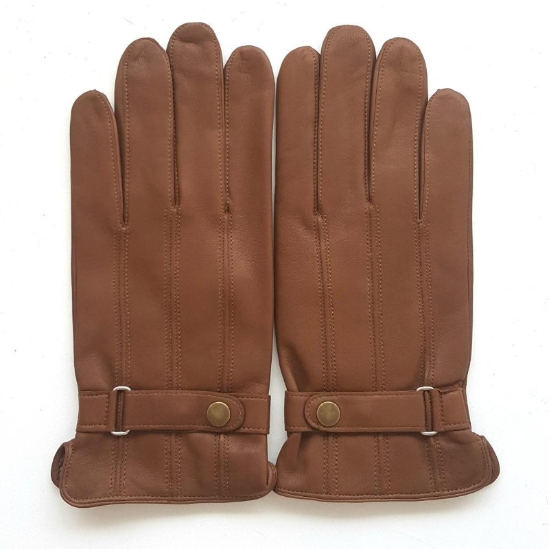 Gants homme cuir d’agneau doublés cachemire – Style sport chic