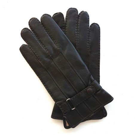 Gants homme Basile cuir d’agneau et soie – Fabrication artisanale