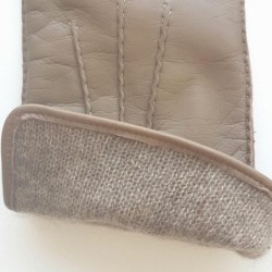 Gants en Cuir d'Agneau Sable Marc Doublure en Cachemire.