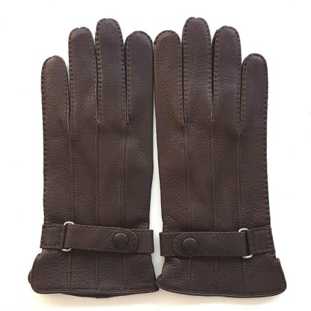 Gants homme Blaise cuir de cerf et soie – Sport chic