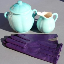 Gants en Cuir d'Agneau Améthyste Charcoal Poincaré Doublés Soie.