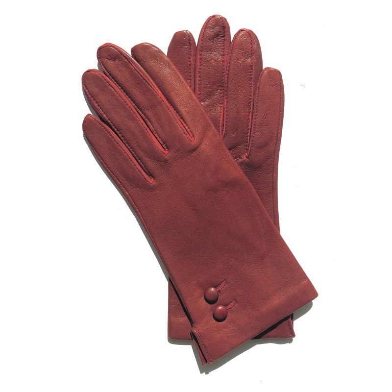 Gants femme Clémentine cuir d’agneau et soie