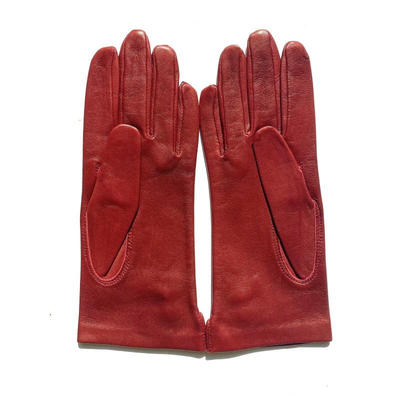 Gants femme Clémentine cuir d’agneau et soie