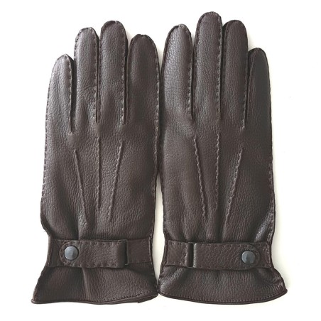 Gants Homme THADEÏ – Cuir de Cerf & Cachemire | Ganterie André Poujade