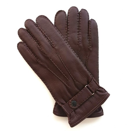 Gants Homme THADEÏ – Cuir de Cerf & Cachemire | Ganterie André Poujade