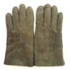 Gants en Cuir d'Agneau Lainé Olive Jivago.