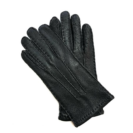 Gants homme Joseph en cuir de pécari doublés soie– Cousus main, sport chic
