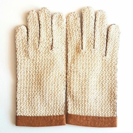 Gants homme EDOUARD en cuir de pécari et crochet – Cousus main