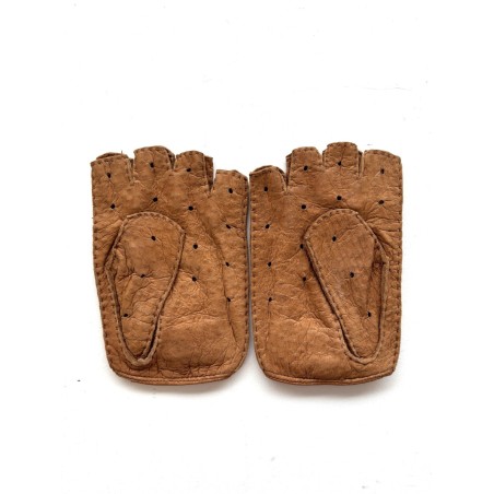 Mitaines femme Maëlla cuir de pécari cousues main – Ganterie André Poujade