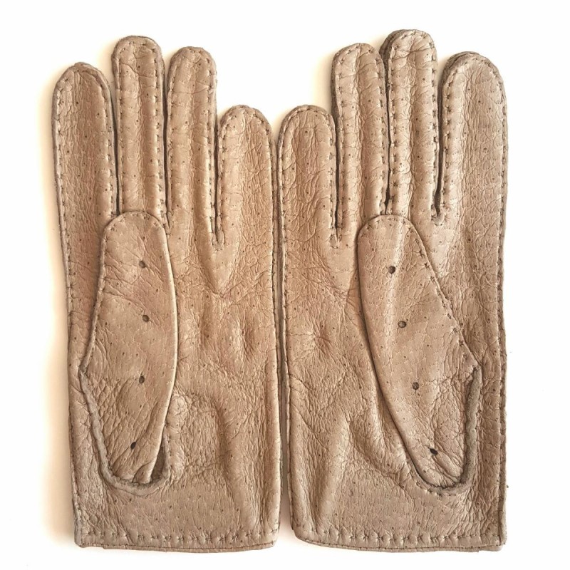 Women’s POMPEIA gloves in hand-stitched peccary leather – Poujade Gloves