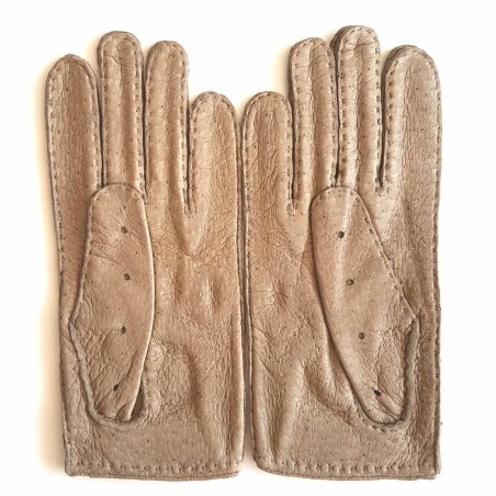 Gants femme POMPEIA en cuir de pécari cousus main – Ganterie Poujade