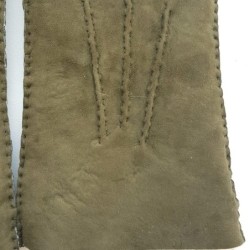 Gants en Cuir d'Agneau Lainé Kaki Jivago.