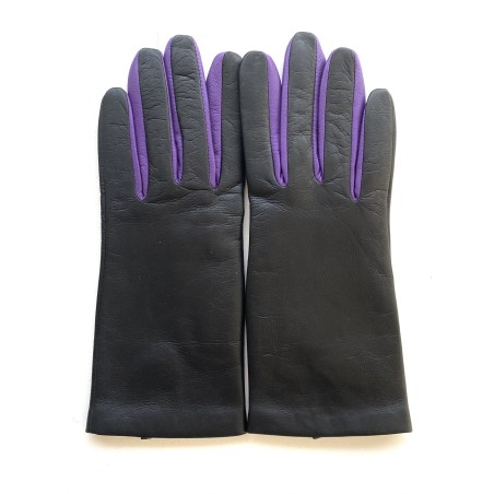 Gants femme Carla cuir d’agneau et soie – Finitions multicolores chic