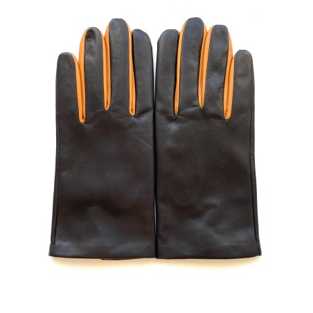 Gants homme TWIN H cuir d’agneau bicolore doublés soie