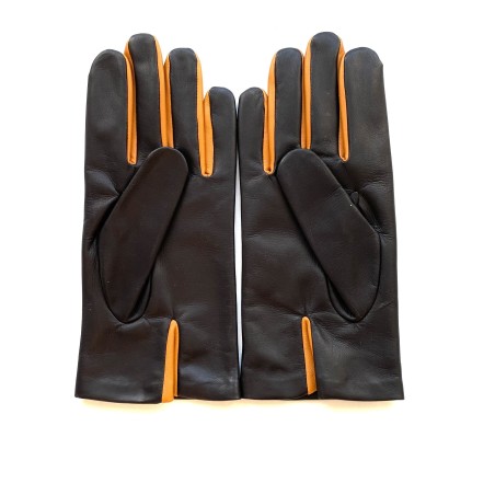 Gants homme TWIN H cuir d’agneau bicolore doublés soie