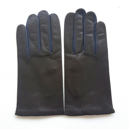 Gants homme TWIN H cuir d’agneau bicolore doublés soie