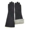 Gants en Cuir d'Agneau Lainé Noir Zoia.