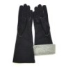 Gants en Cuir d'Agneau Lainé Noir Zoia.