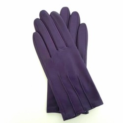 Gants en Cuir d'Agneau Améthyste Charcoal Poincaré Doublés Soie.