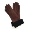 Gants en Agneau Lainé Chocolat Noir Zoia.