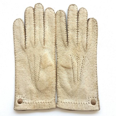 Gants en Cuir de Pécari Otmeal Kapuzin Pernille Non Doublés.
