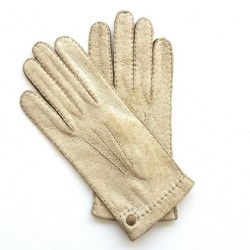 Gants en Cuir de Pécari Otmeal Kapuzin Pernille Non Doublés.