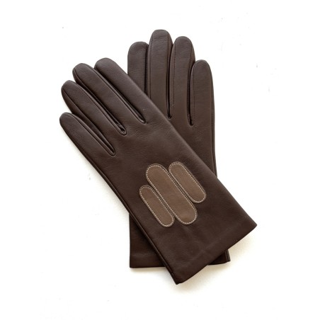 Women’s chocolate lambskin silk gloves – The Castanet