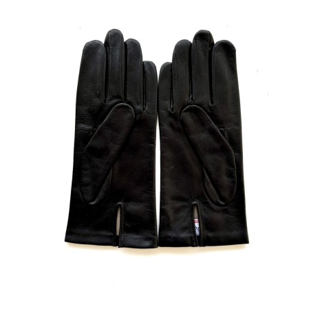 Gants femme cuir d’agneau chocolat soie – MONTAIGUAL