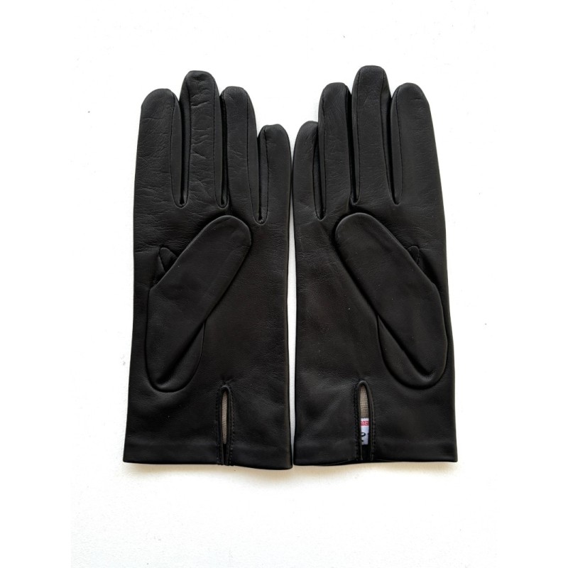 Gants femme cuir d’agneau chocolat soie – CEVENNES