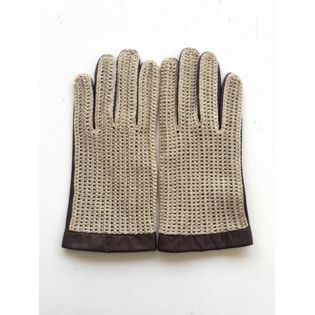 Gants de conduite homme Louis en cuir d’agneau et crochet coton