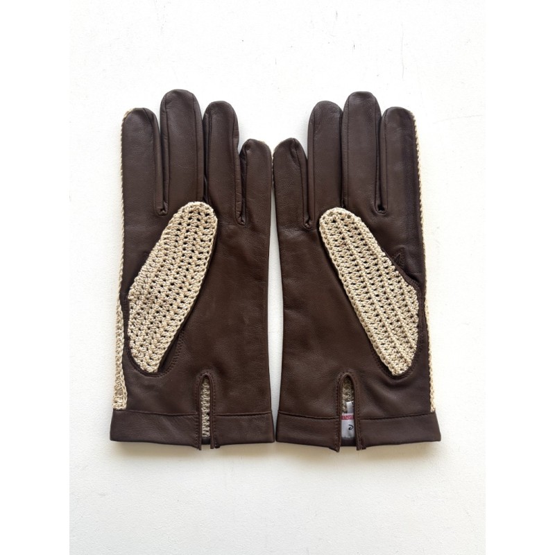 Louis men’s driving gloves in lambskin leather and cotton crochet