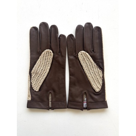 Gants de conduite homme Louis en cuir d’agneau et crochet coton