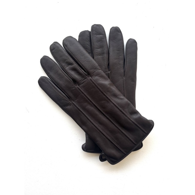 Gants homme GEORGES en cuir d’agneau doublés cachemire