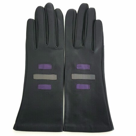 Gants femme EXAGONE en cuir d’agneau et soie – Collection Poujade