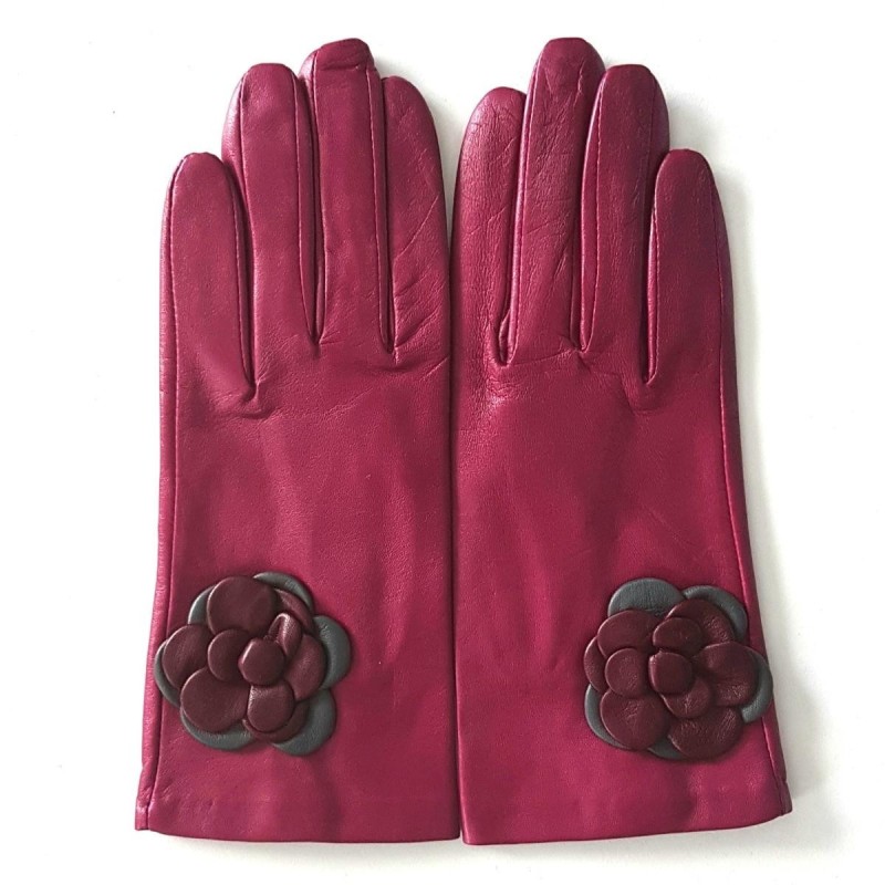Gants femme DHALIA cuir d’agneau souple – Fantaisie fleur