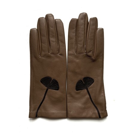 Gants Femme HANA bicolores en cuir et soie – Fantaisie chic