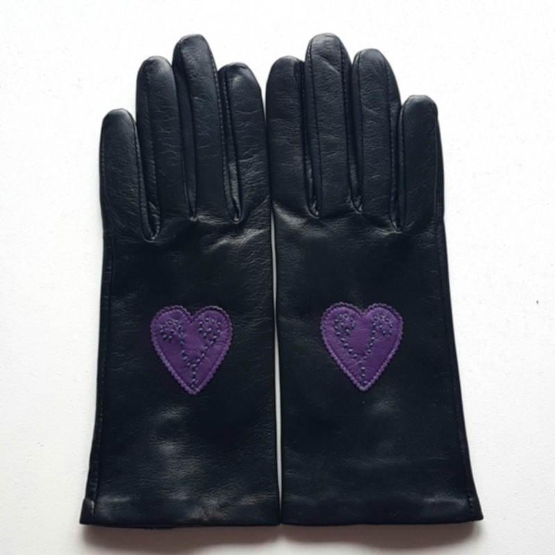 AMOUR Women’s Bicolour Leather Gloves with Silk Lining