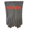 Gants en Cuir d'Agneau Gris, Orange Hiver Doublés Soie.