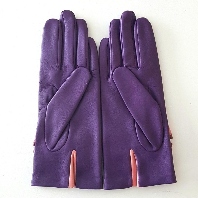 SOFIA women’s two-tone lambskin gloves with silk lining