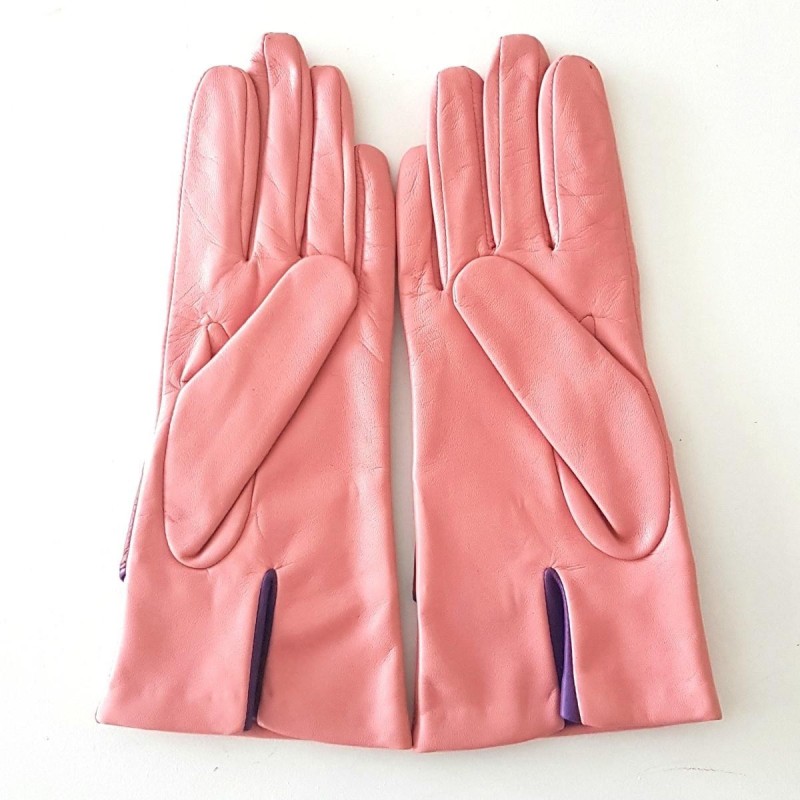 LEA women’s two-tone lambskin gloves with silk lining