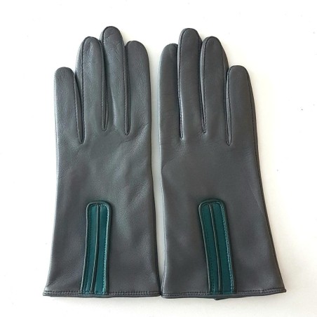 Gants femme JOSEPHINE  en cuir d’agneau et soie – Collection Poujade