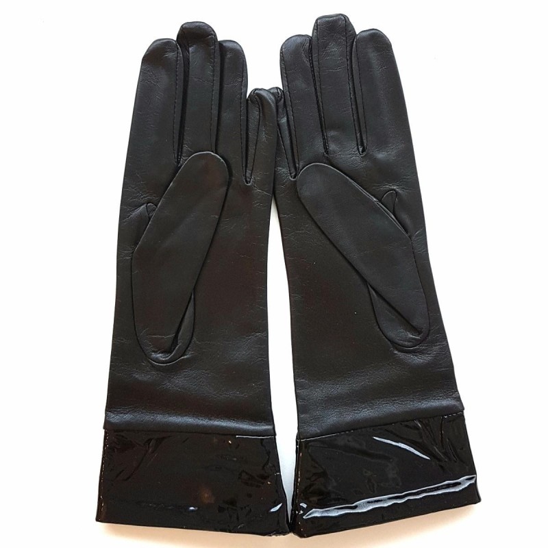 TWIGY women’s lambskin gloves with patent cuff – Silk lining