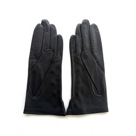 Gants femme CAMPANULE en cuir d’agneau et soie – fleurs cousues